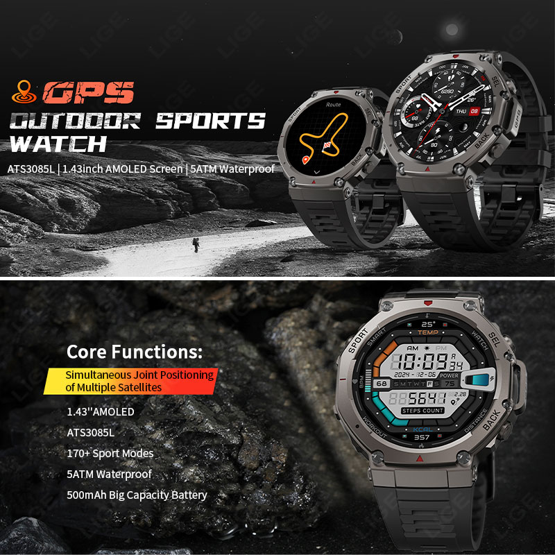 LIGE Military Grade GPS Smart  - Altimeter Compass Watch ulasan dan harga